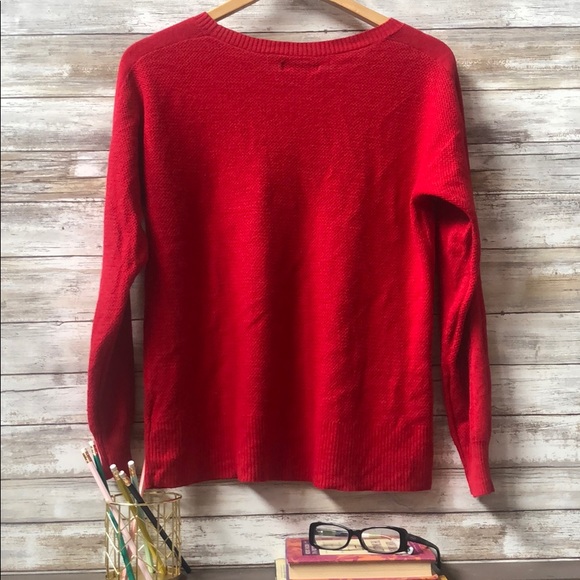 American eagle cotton red knit patterned sweater - Picture 3 of 8